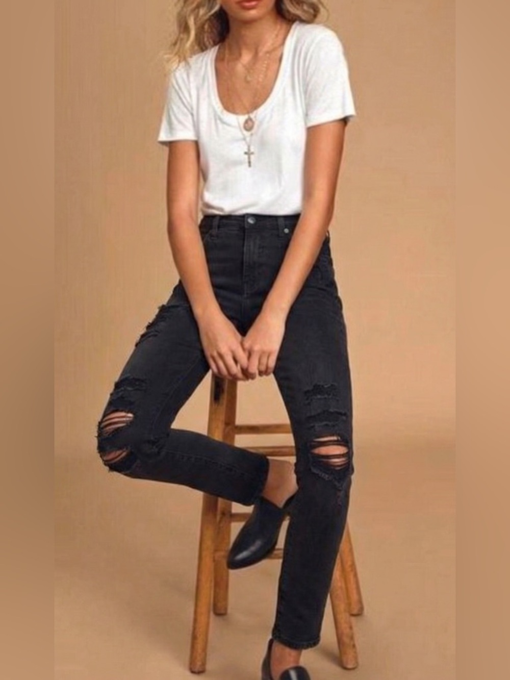 AG ED Adriano Goldschmied Legging Jeans 29 (30x28) Washed Black Distress Womens - Picture 1 of 11